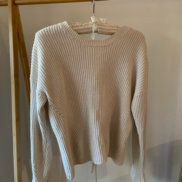 Back-Lace Cotton Sweater, size S - Picture 2 of 5